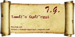 Tamás Györgyi névjegykártya